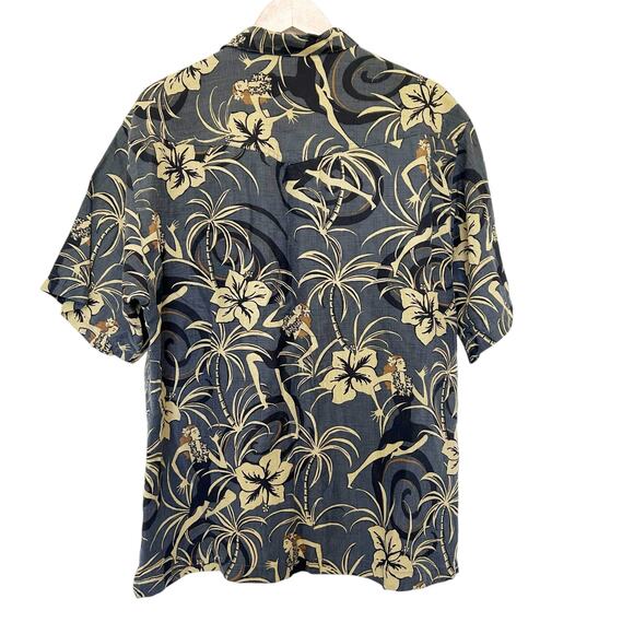 Tommy Bahama Silk Linen Blend Hawaiian Short Sleeve Button Down Sz M - Picture 4 of 4